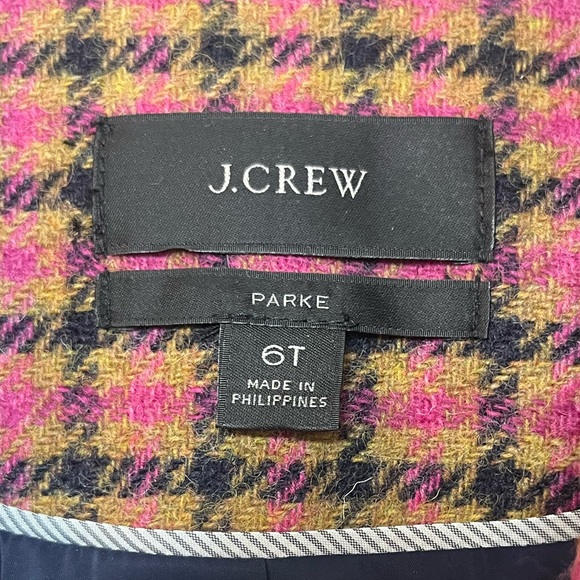 $269 J Crew Parke Jkt Blazer Regent Pink Houndstooth Moon Tweed Schoolboy Sz 6T - Picture 5 of 6